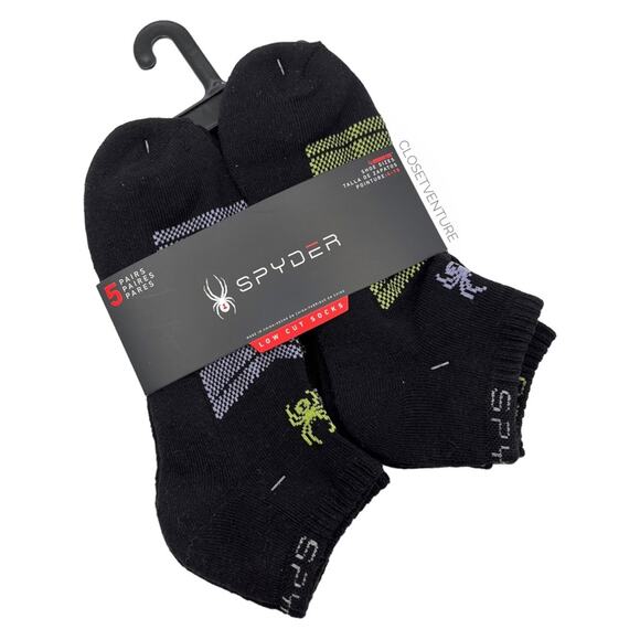 Spyder Low Cut Black 5 Pairs Socks Women’s Size 4-10 - Picture 1 of 6